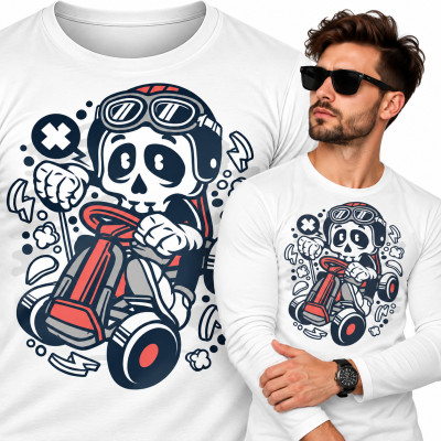 LONGSLEEVE ANIMOWANY  GOKART SKULL